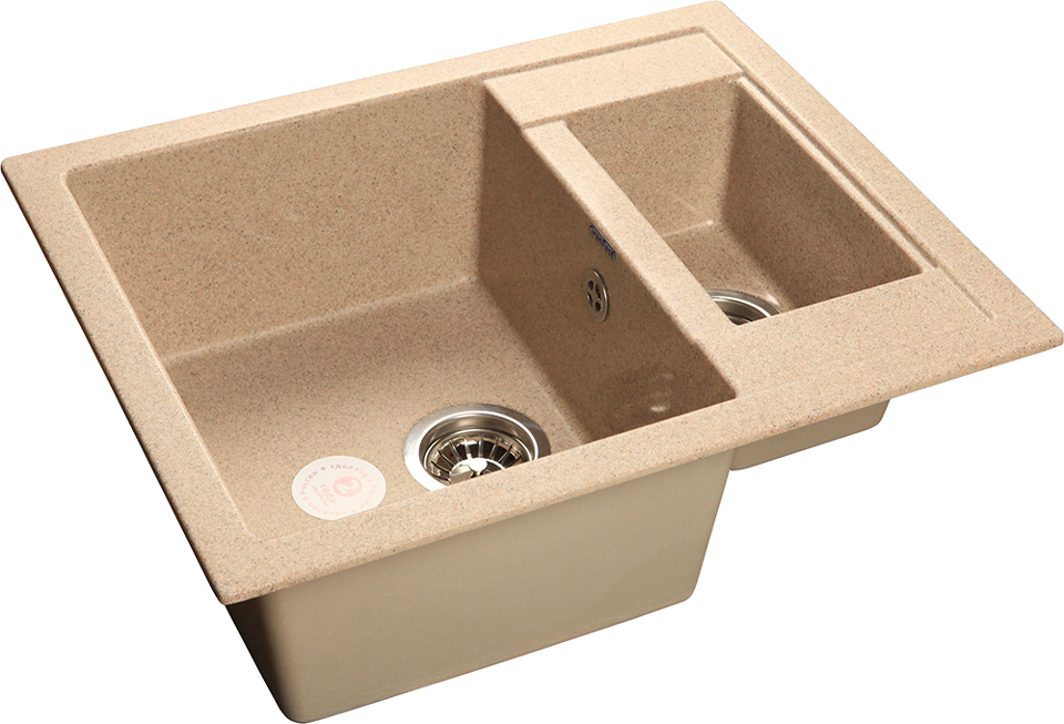 Фото Мраморная мойка GranFest QUADRO 610K Песочный
