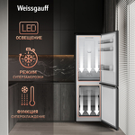 Превью картинка Холодильник с нижней морозилкой Weissgauff WRK 185 Total NoFrost Inverter Black #7