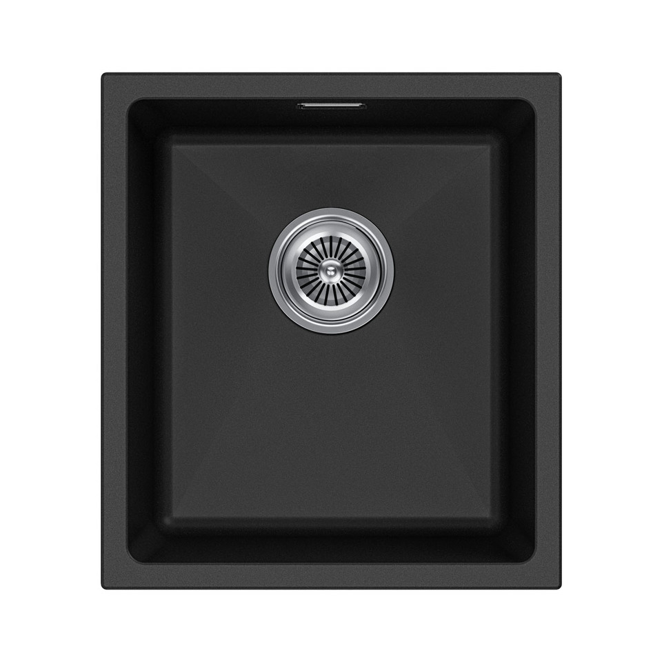 Фото Гранитная мойка Paulmark LUMI 41 UNI LU41-BL Черный гранит BL