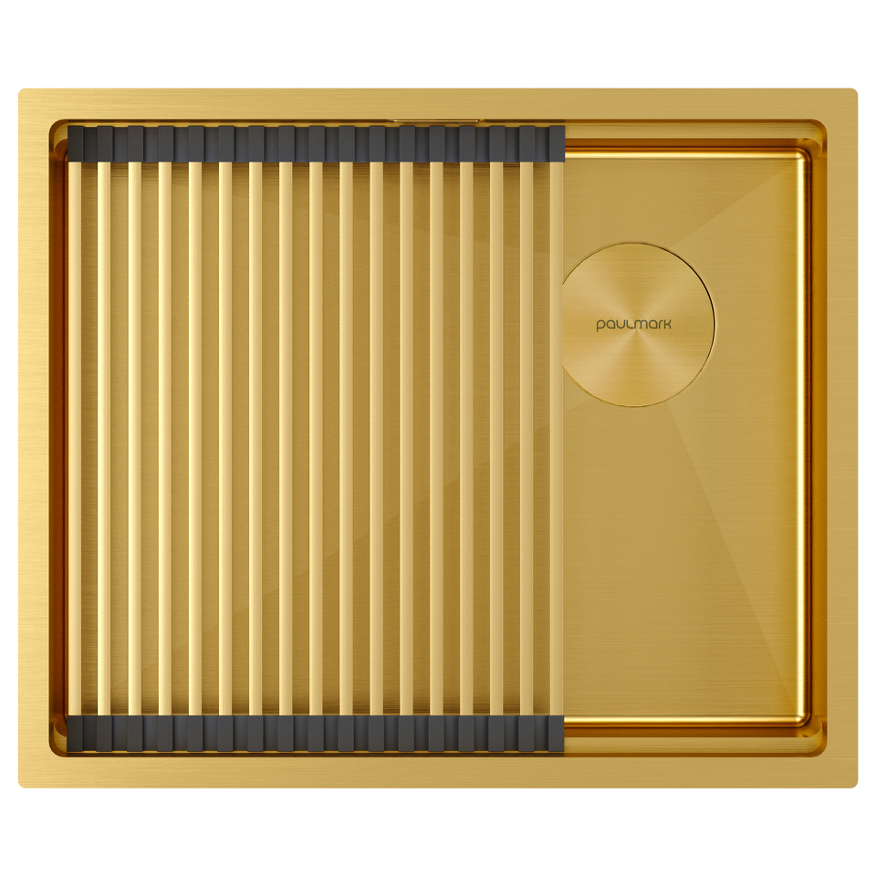 Фото Металлическая мойка Paulmark NEXT-PRO 54 UNI PM705445-BG Брашированное золото BG