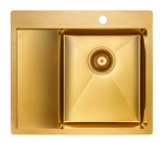 Превью картинка Металлическая мойка Paulmark KRONER 59F PM225951-BGR Брашированное золото BG #2