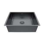 Превью картинка Металлическая мойка Paulmark LASSAN 54 UNI LA54-GM Вороненая сталь GM #3