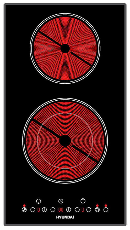 Фото Электрическая варочная панель домино Hyundai HHE 3285 BG