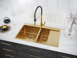 Превью картинка Металлическая мойка Paulmark KRONER 78/2SF PM227851-BGL Брашированное золото BG #4
