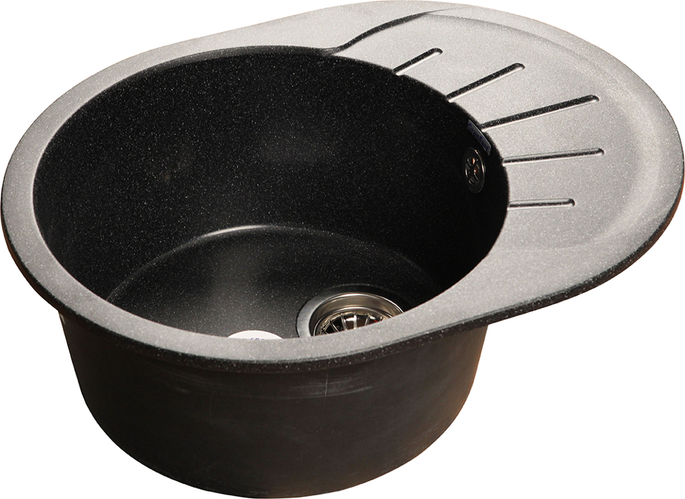 Фото Мраморная мойка GranFest RONDO 580L Черный