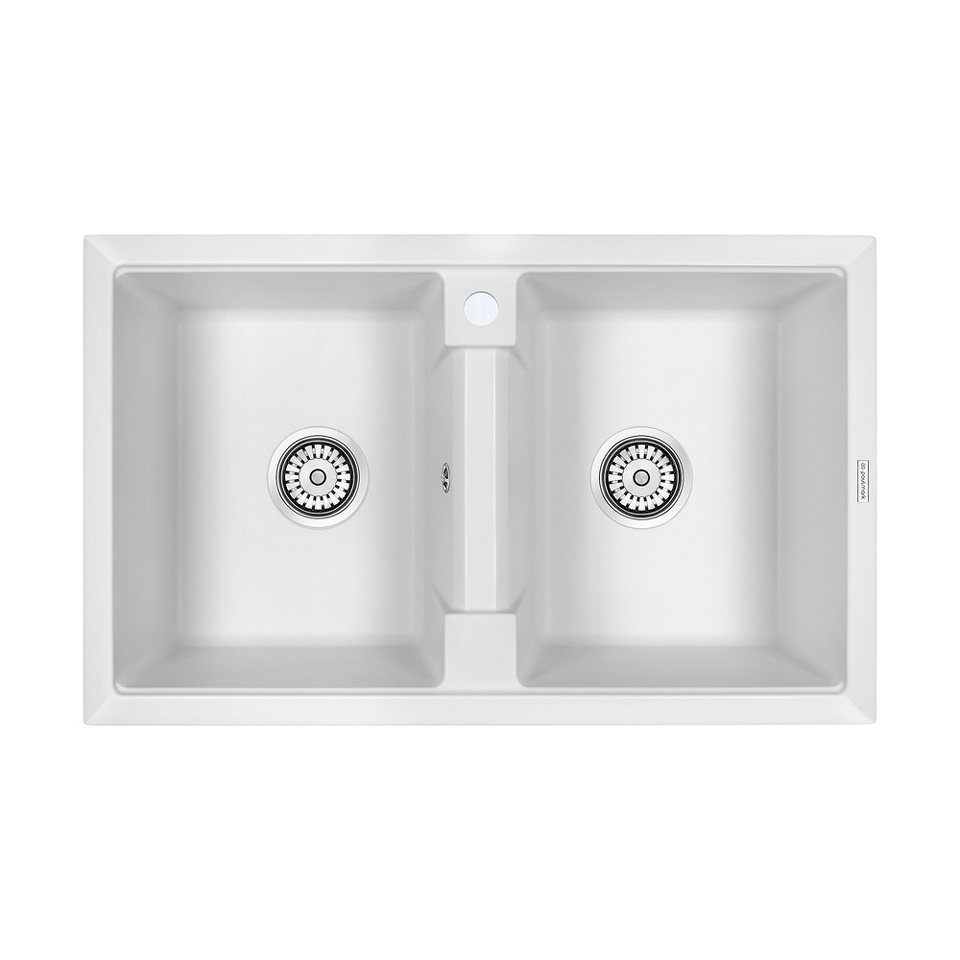 Фото Кварцевая мойка Paulmark TANDEM 80/2 PM238150-WH Белый матовый WH