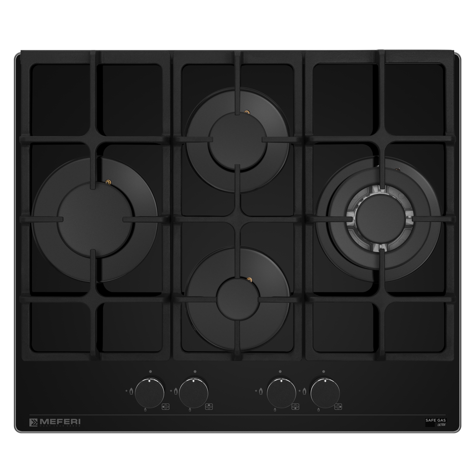 Фото Газовая варочная панель Meferi MGH604BK GLASS ULTRA