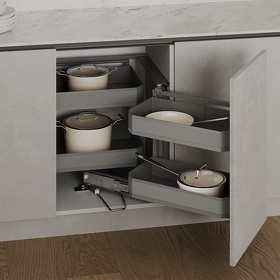 Картинка Duslar Волшебный уголок TITAN, выдвижной фасад 450-500 мм, правый, антрацит