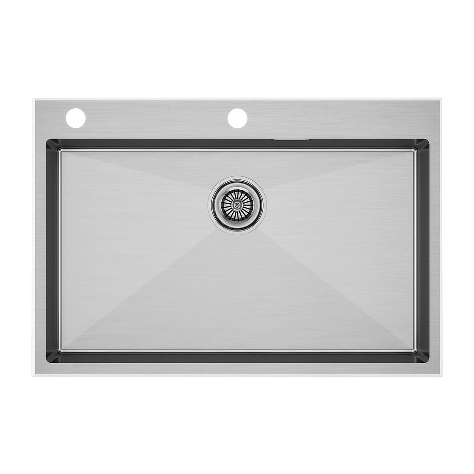 Фото Металлическая мойка Paulmark KRONER-EDGE 75 PM777551-BS Брашированная сталь