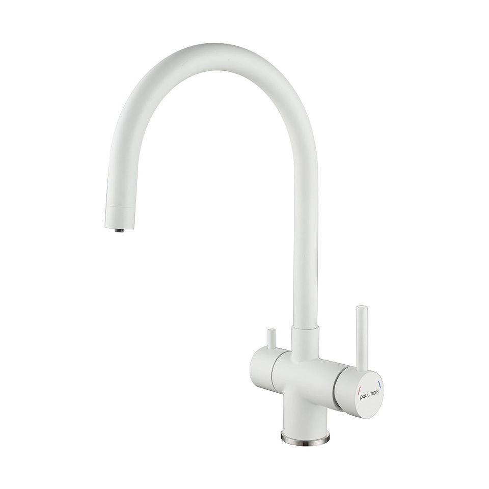 Фото Смеситель для кухни Paulmark HELLER He213218-WH Белый матовый WH