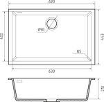 Превью картинка Rivelato STRIA 6963 1-чаш 690*443 Calcestruzzo #2