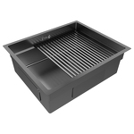 Превью картинка Металлическая мойка Paulmark NEXT-PRO 54 UNI PM705445-GM Вороненая сталь GM #3