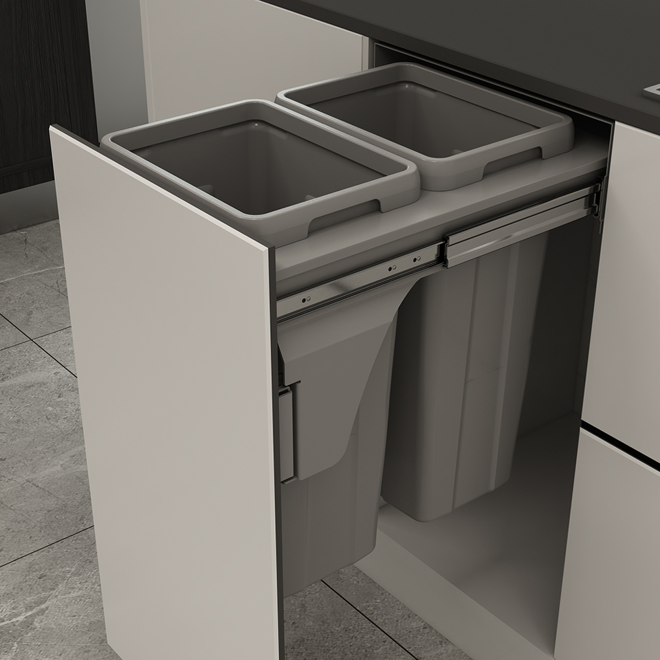 Фото Duslar Система сортировки EARL 36 л, выдвижной фасад 400 мм, серый
