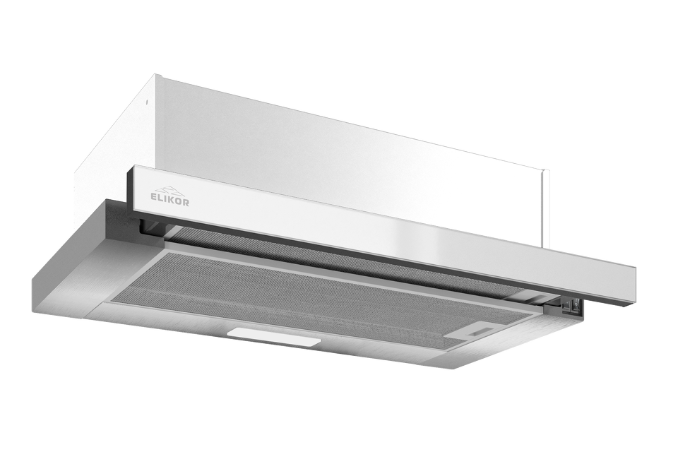 Фото Встраиваемая вытяжка Elikor Интегра GLASS 50Н-400-В2Д нерж/стекло белое