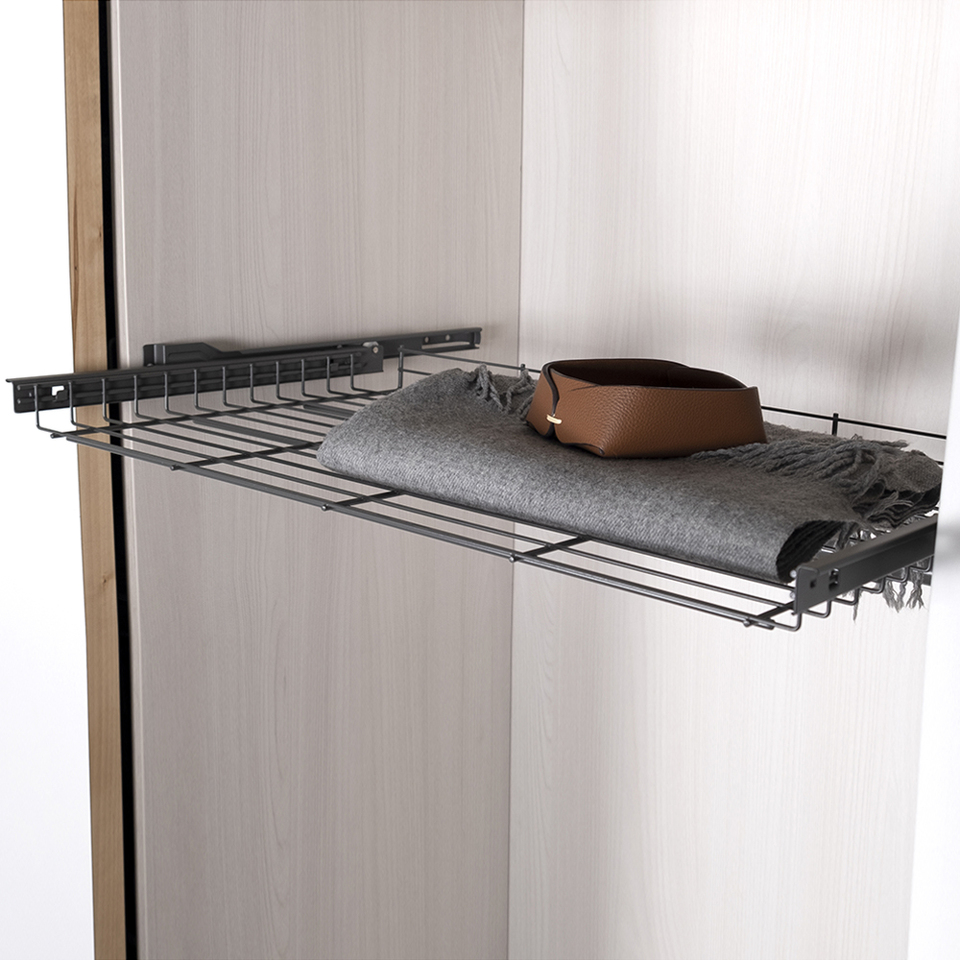 Фото LjM Выдвижная полка GERDA, ширина 368 мм, антрацит