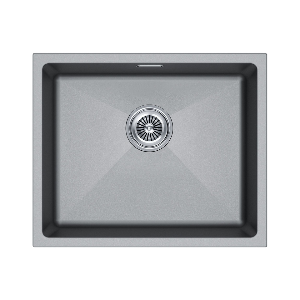 Фото Гранитная мойка Paulmark LUMI 55 UNI-SKEW LU55SK-GRM Серый металлик