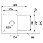 Превью картинка Гранитная мойка Franke Мойка OID 611-62 серый стоп-вентиль #2