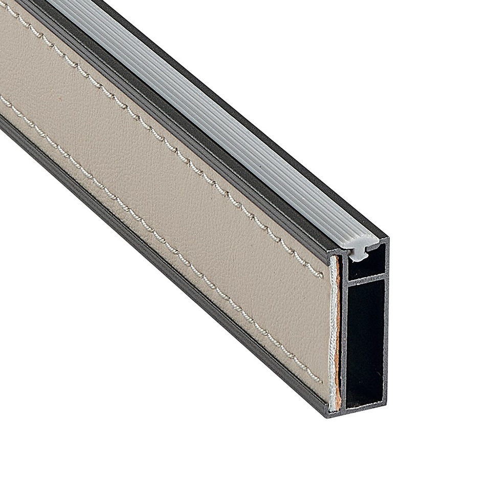 Фото Duslar Штанга прямоугольная NAPPA с кожаной вставкой, длина 3000 мм, антрацит/бежевый