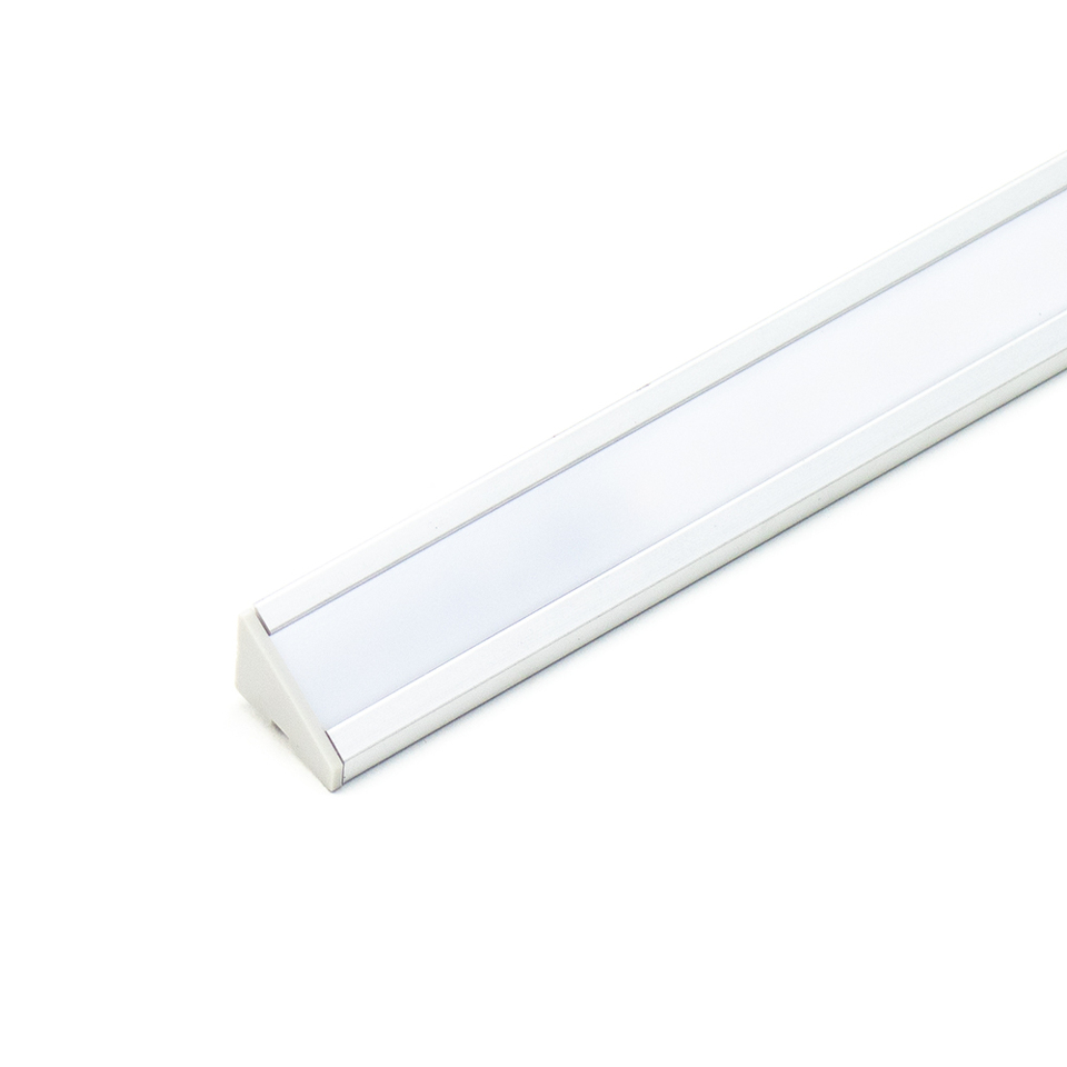 Фото DLIGHT Светодиодный светильник ANGLE без выключателя, кабель СПРАВА, 9.6 W/м, теплый, алюминий