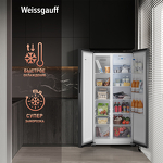 Превью картинка  Холодильник side by side Weissgauff WSBS 500 Inverter NoFrost Black Glass #4