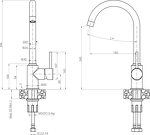 Превью картинка Смеситель для кухни GranFest 3650 Черный #2