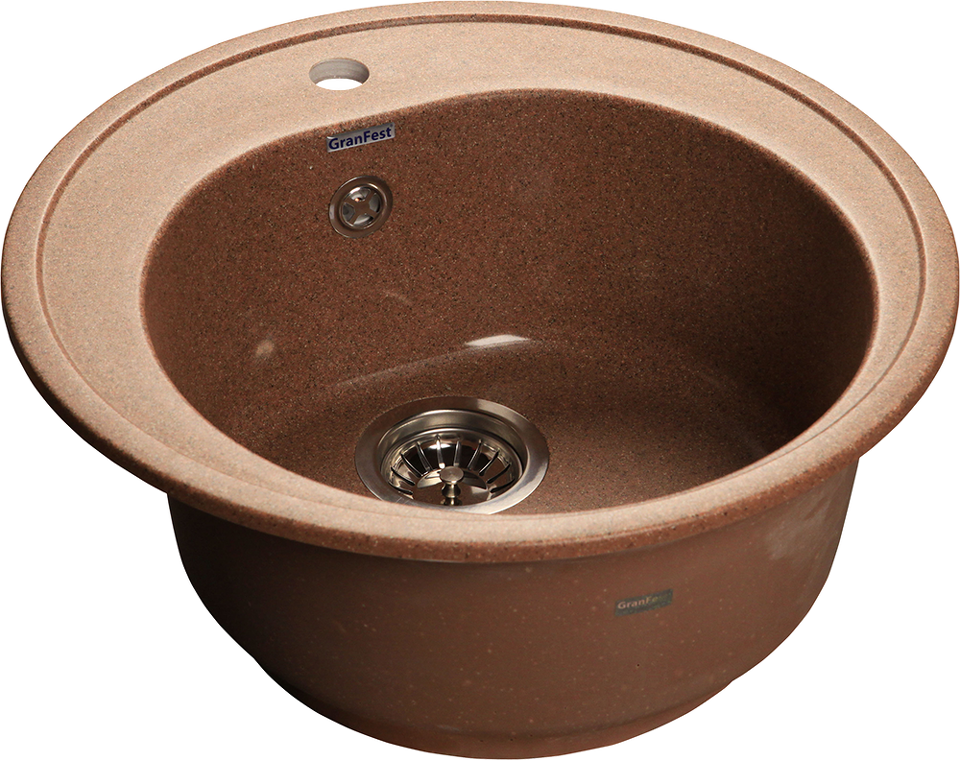 Фото Мраморная мойка GranFest RONDO 510 Терракот