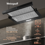Превью картинка Встраиваемая вытяжка Weissgauff TEL 600 TC BL #1