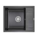 Превью картинка Кварцевая мойка Paulmark FLUGEN 50-600 PM216050-BL Черный гранит BL #1