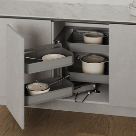 Картинка Duslar Волшебный уголок TITAN, выдвижной фасад 450-500 мм, левый, антрацит