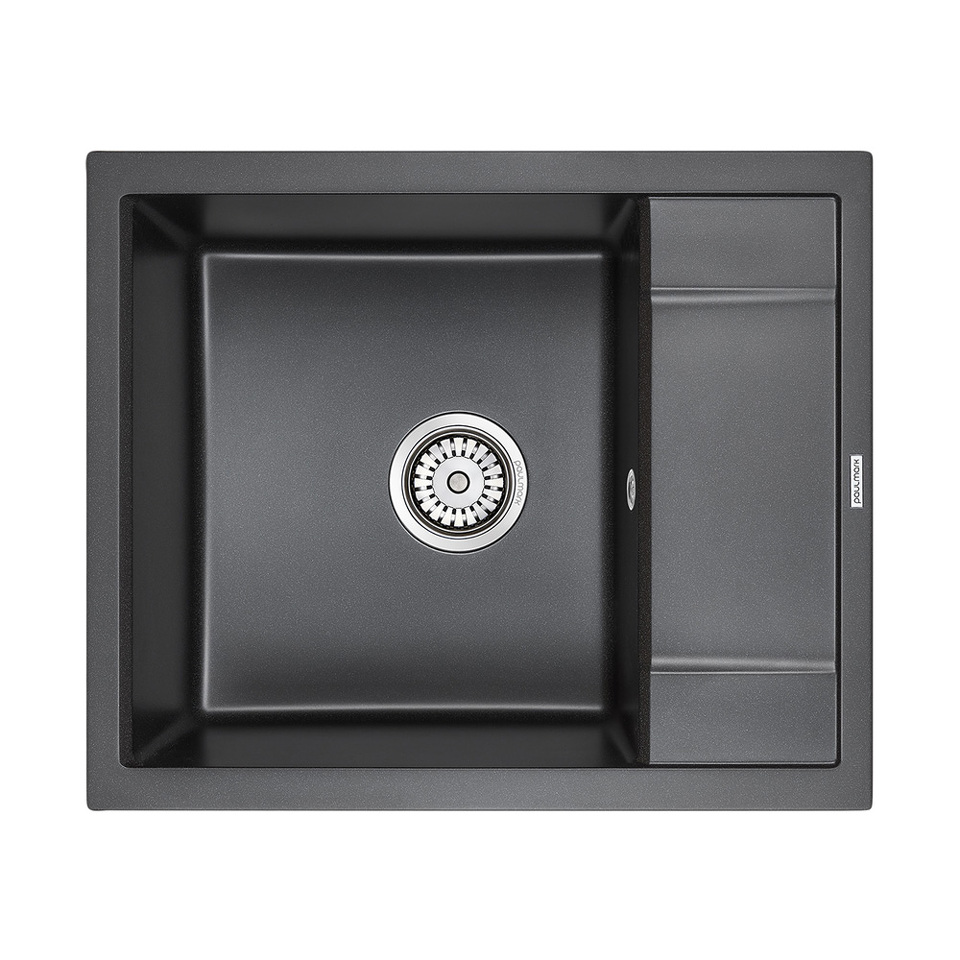 Фото Кварцевая мойка Paulmark FLUGEN 50-600 PM216050-BL Черный гранит BL