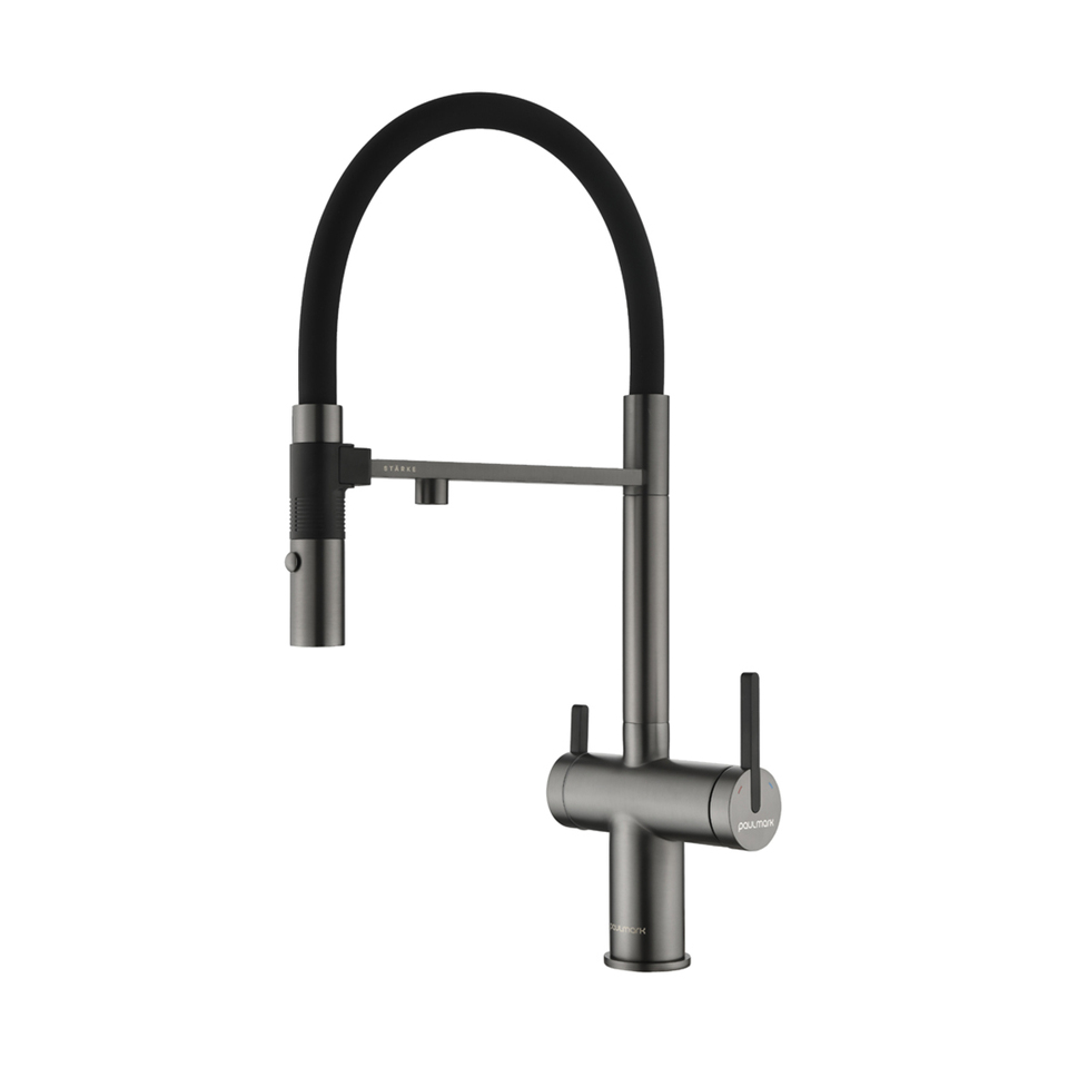 Фото Смеситель для кухни Paulmark GRAVITY Gr213888-GM Вороненая сталь GM