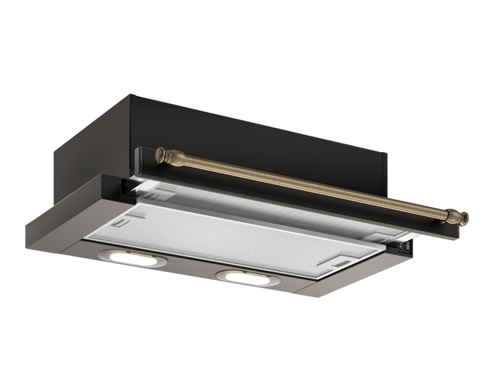 Фото Встраиваемая вытяжка Elikor Интегра 50П-400-В2Л антрацит/рейлинг бронза