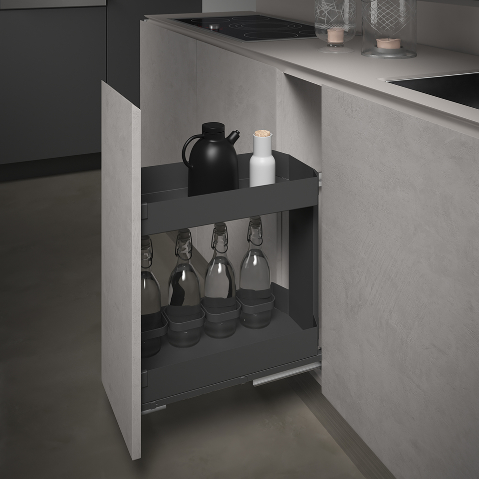 Фото SIGE Бутылочница LEVEL PRO, выдвижной фасад 300 мм, антрацит