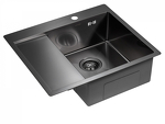 Превью картинка Металлическая мойка Paulmark KRONER 59F PM225951-GMR Вороненая сталь GM #3