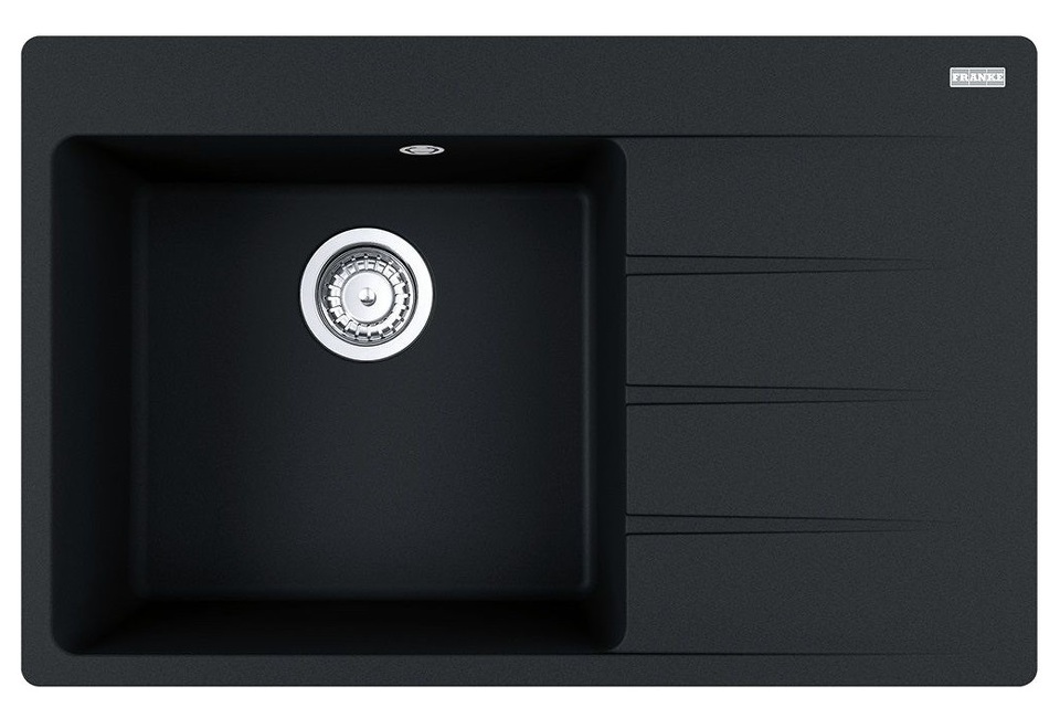 Фото Гранитная мойка Franke CENTRO CNG 611/211-78 TL чаша слева черный матовый