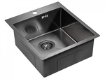 Превью картинка Металлическая мойка Paulmark KRONER 45 PM214551-GM Вороненая сталь GM #3