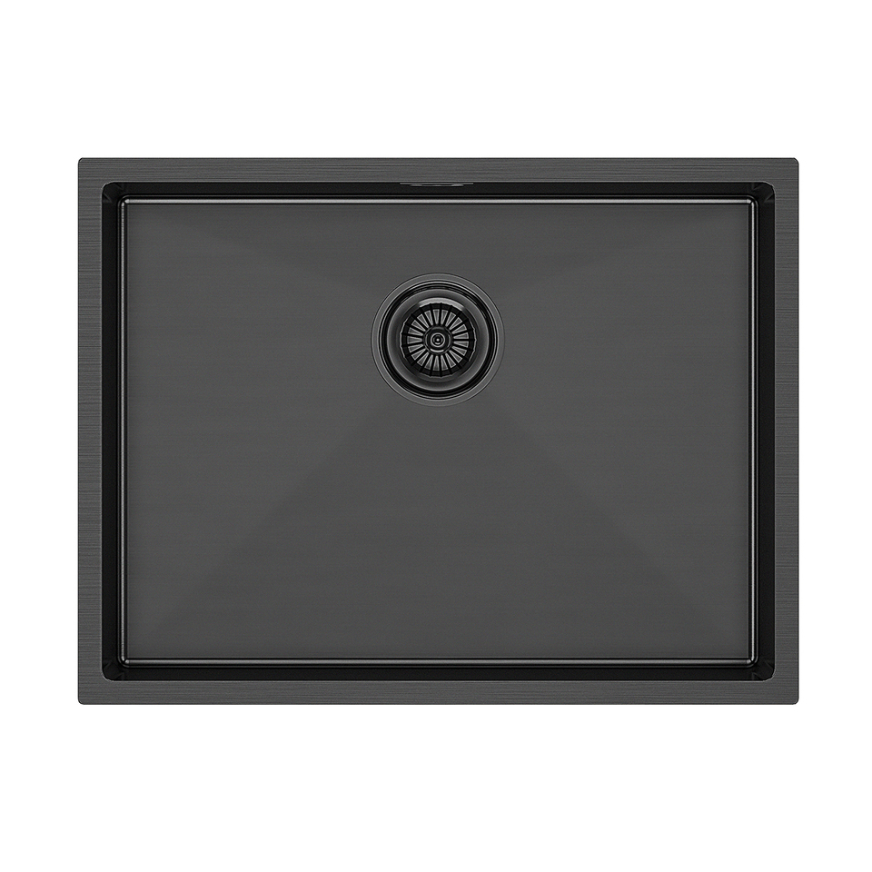 Фото Металлическая мойка Paulmark NEXT 58 UNI PM215844-GM Вороненая сталь GM