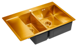 Превью картинка Металлическая мойка Paulmark KRONER 78/2SF PM227851-BGR Брашированное золото BG #3