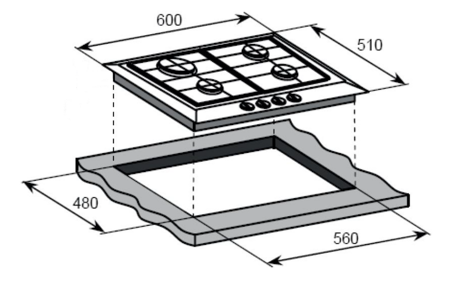 Фото Газовая варочная панель Weissgauff HGG 641 BGh Nano Glass