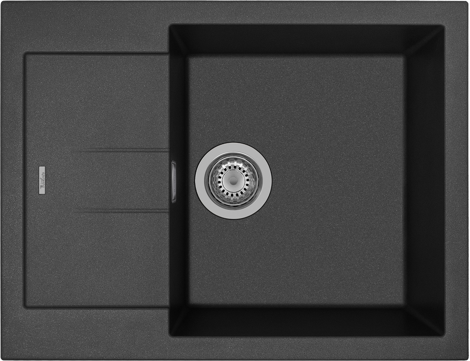 Фото Гранитная мойка Rivelato LUMO 6550 1-чаш 650*500 Nero opaco