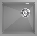 Превью картинка Гранитная мойка Rivelato LINO 454-R 1-чаш 450*440 grigio metallizzato #1