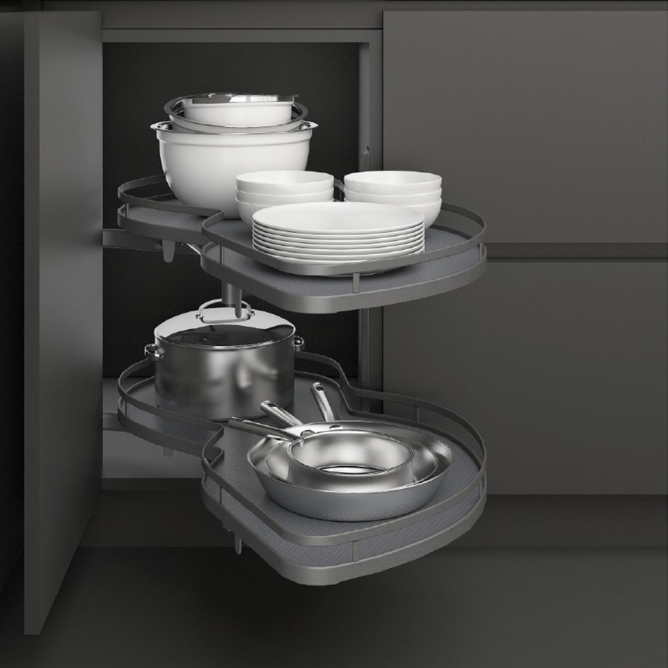 Фото Duslar Карусель HELGA, распашной фасад 450 мм, правая, антрацит