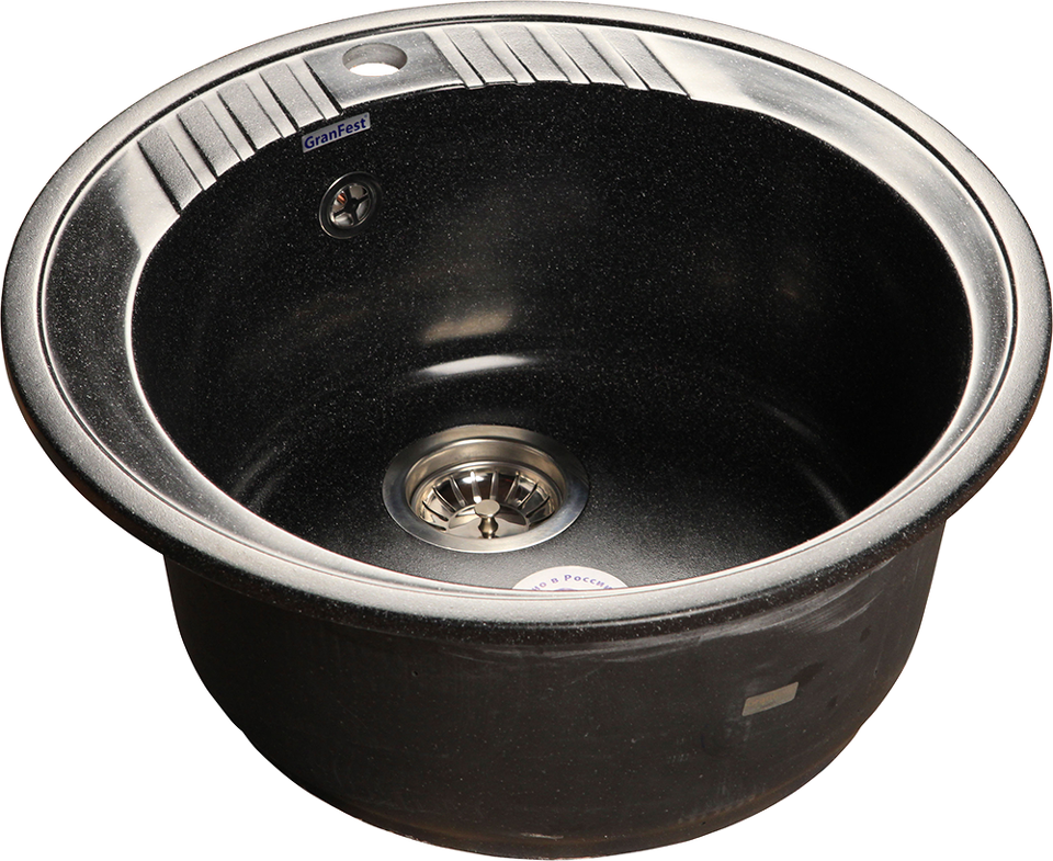 Фото Мраморная мойка GranFest RONDO 520 Черный