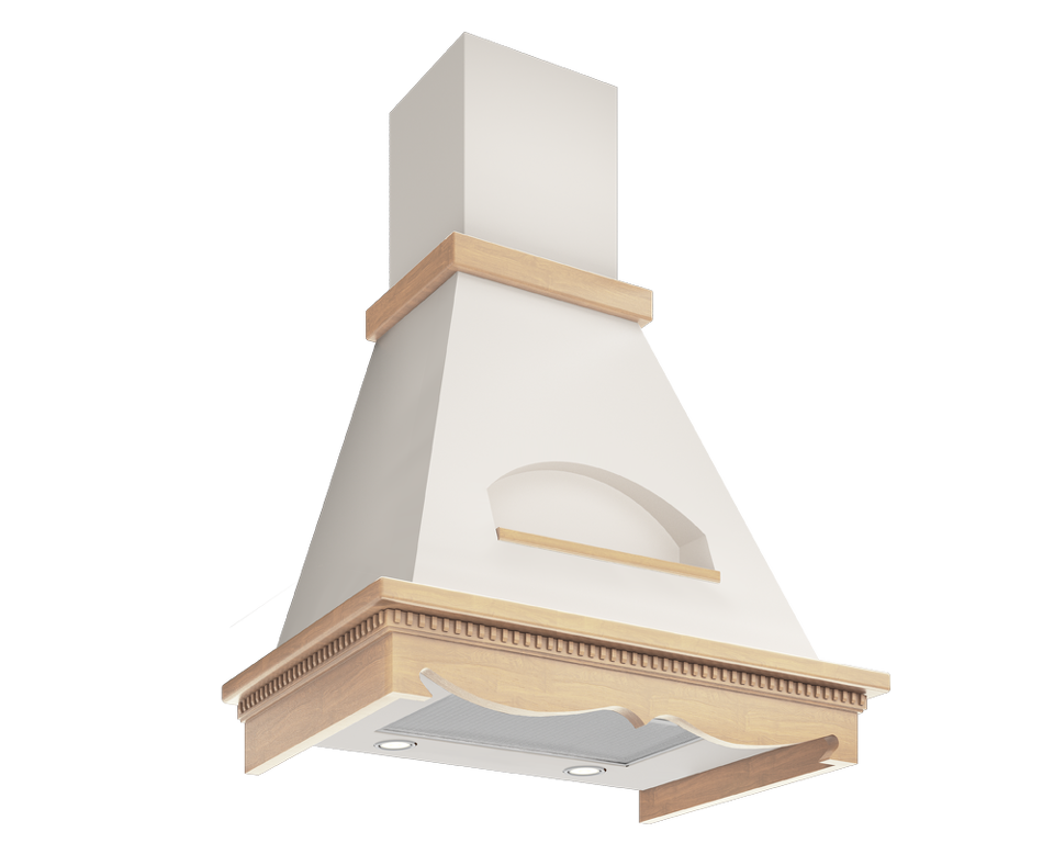 Фото Вытяжка с багетом Elikor Бельведер 60П-650-П3Д бежевый/дуб неокр