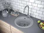 Превью картинка Кварцевая мойка Paulmark GELEGEN 50 PM404800-GRM Серый металлик #4