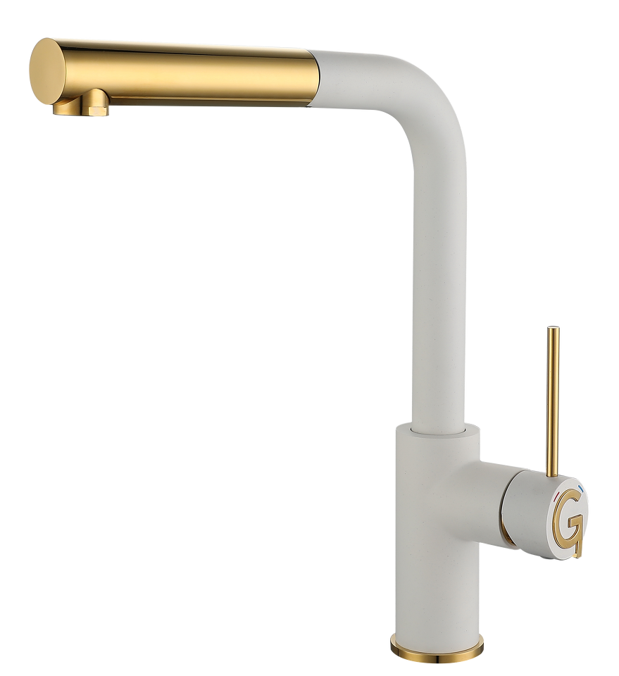 Фото Смеситель для кухни Rivelato Albano Г-обр.с выдвижной лейкой D-35мм brina/oro