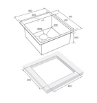 Превью картинка Металлическая мойка Paulmark KRONER 45 PM214551-GM Вороненая сталь GM #4