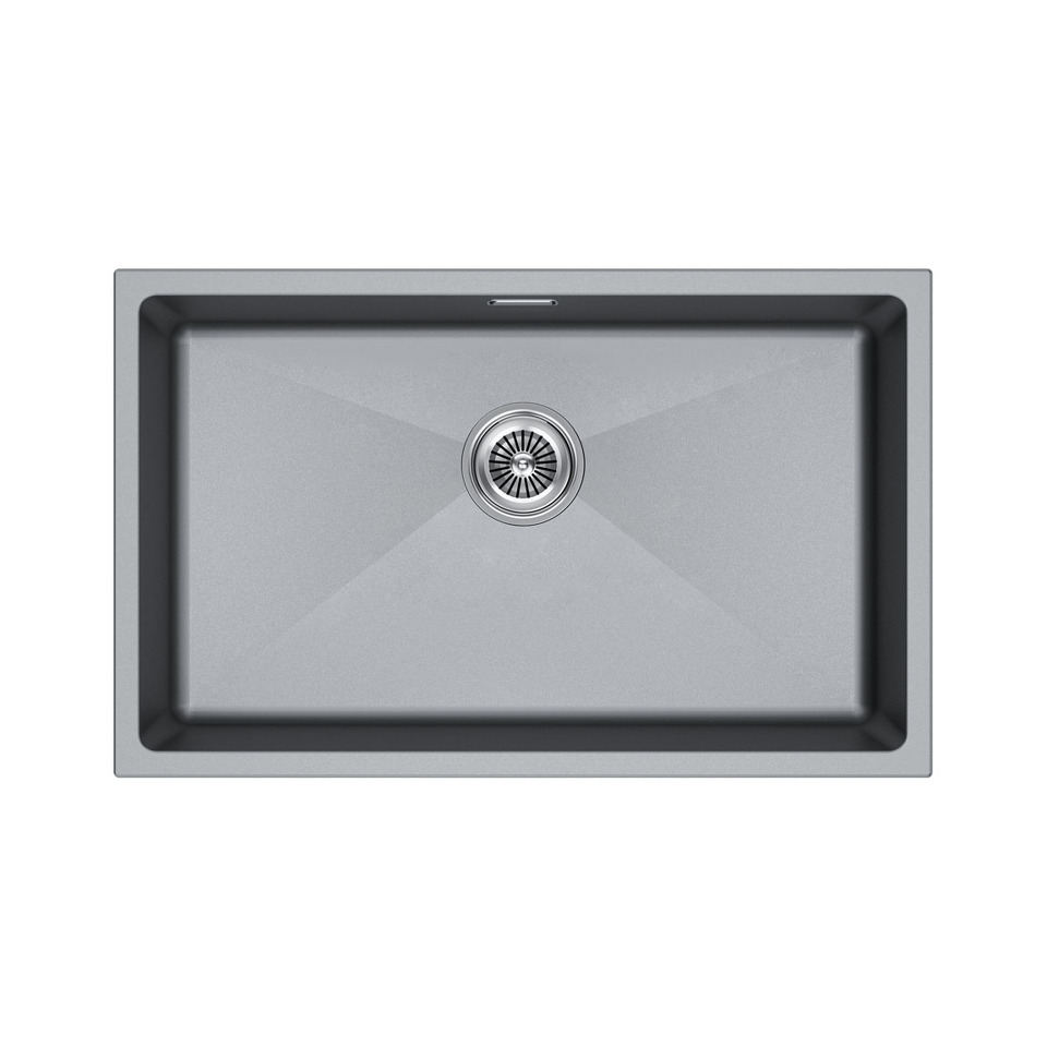 Фото Гранитная мойка Paulmark LUMI 74 UNI LU74-GRM Серый металлик