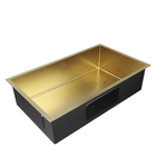 Превью картинка Металлическая мойка Paulmark NEXT-SKEW 74 UNI PM887444-BG Брашированное золото BG #3