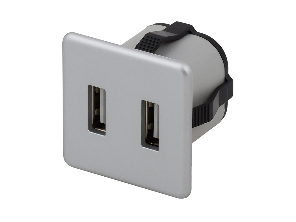 Фото Furnika Розетка USB, врезная, алюминий
